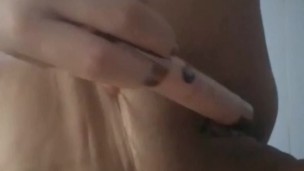 My husband makes me so horny that I masturbate with my lipstick