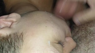 Cum delight I receive a hard and pulsating cock in the face spurting semen, moisturize my face🍆🥛💦