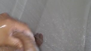 Washing my delicious uncut cock