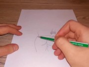 Drawing a beutiful female ass 12/16