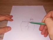 Drawing a beutiful female ass 13/16