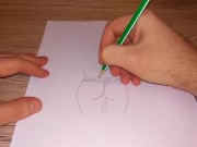 Drawing a beutiful female ass 14/16