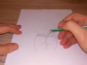 Drawing a beutiful female ass 15/16
