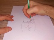 Drawing a beutiful female ass 16/16