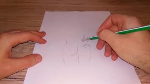 Vẽ đường cong nóng bỏng trên mông nữ