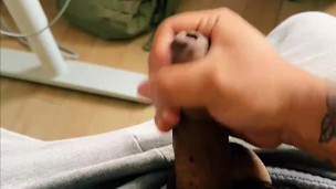 Edging my big fat uncut cock
