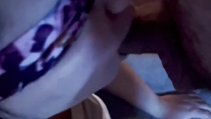 sucking daddy's cock blindfolded