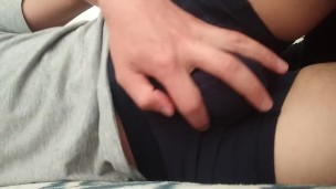 Having fun and cum, touching ass