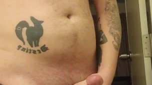 Got hot and blew a load in a bathroom