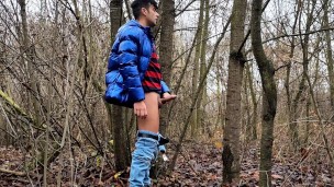 Middle eastern young guy with thick dick cums public