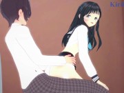Komichi Akebi and I have intense sex in the restroom. - Akebi's Sailor Uniform Hentai 12/16