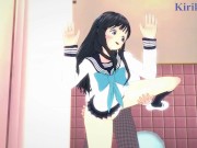 Komichi Akebi and I have intense sex in the restroom. - Akebi's Sailor Uniform Hentai 5/16