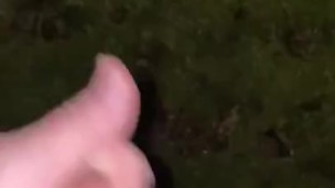 Wanking off and shooting my load in the public countryside