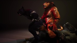 Furry threesome Anal 3D