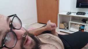 Jerking Off and Cumming at sofa.
