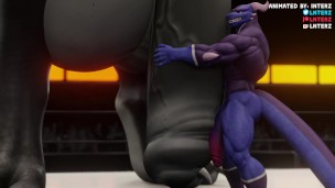 Dragons Wrestle and Grow Huge Muscles Animation