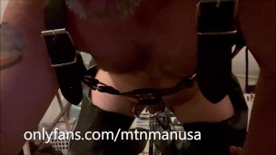 Leather Daddy And Boy Slave with Fuck Machine