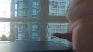 Thick Ginger Cock Shoots and Shows for Condo Neighbors