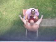 Backyard Blowjob's - A View From Above As Missy Sucks George's Cock 15/16