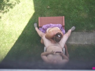 Backyard Blowjob’s – A View From Above As Missy Sucks George’s Cock