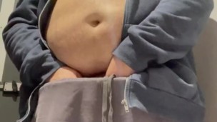 Bull jerking off at the gym