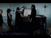 Blonde chick filled up with cum and fully destroyed inside coffin 2/16