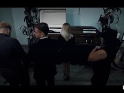 Blonde chick filled up with cum and fully destroyed inside coffin 4/16