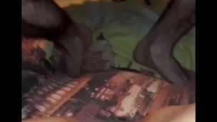 Naughty nurse orgasms hard and loud from anal