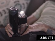ADULT TIME - Alex Coal Caught Her Boyfriend Jerking Off With THE ULTIMATE MALE SEX TOY! FULL SCENE