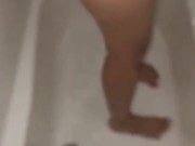 Big Ass Latina sucks dick in the shower POV 11/16