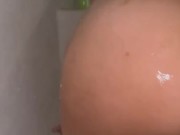Big Ass Latina sucks dick in the shower POV 2/16