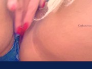 Very short tight shorts and using a new toy on my pussy! 10/16