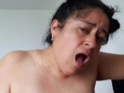 While my horny stepsister looks out the window, I suck her delicious pussy. Part 3. Ride on my cock 15/16