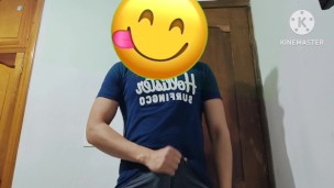 Hot guy can't hold the urge and masturbates very hard
