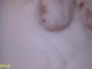 MILF in her hot tub fucks hubby's cock, fingers his prostate before unloading on her big natural tit 1/16