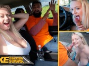 Fake Driving School - Huge boobs Polish girl hot hard fuck in public after high adrenaline incident