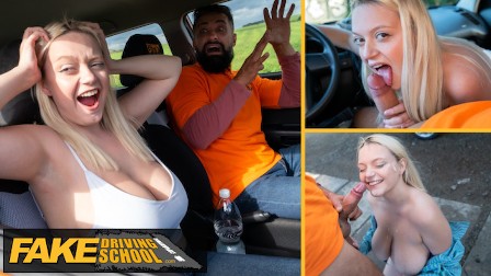 Fake Driving School - Huge boobs Polish girl hot hard fuck in public after high adrenaline incident