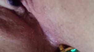 Jerking off with an anal plug