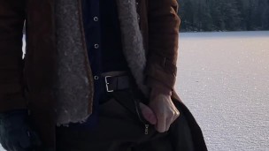 Jerking off on a frozen lake - Vertical 60fps
