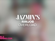 GIRLSRIMMING - After conversation rimjob and blowjob with sexy teen Jazmin Luv 7/16