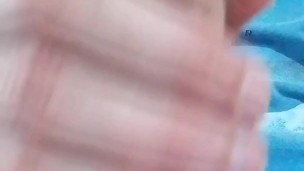 Horny guy masturbates and cums with moans