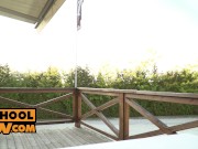 POV - Screwing horny schoolgirl Molly in her butt and cunt 1/16