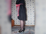 Mature bbw MILF housewife with saggy tits changes clothes. Photo. 2/16