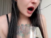 Dominatrix Nika has prepared a cocktail of cum and her spit for you. 8/16