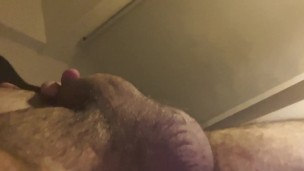 Watch my balls go up and down while I jerk off my uncut cock