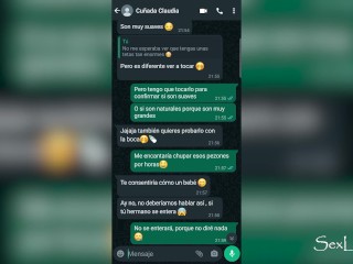 Mi cuñada me pide sexo luego de tomarle fotos en la ducha por WhatsApp