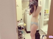 お風呂あがりの彼女をしたら可愛すぎて興奮-日本人/素人カップル/盗撮/全裸 15/16