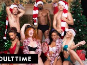 ADULT TIME'S INTERRACIAL HOLIDAY GROUP SEX ORGY!