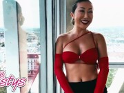 Twistys - Kinky Babe Nicole Doshi Teases The Camera With Her Amazing Body While Fingering Herself 16/16