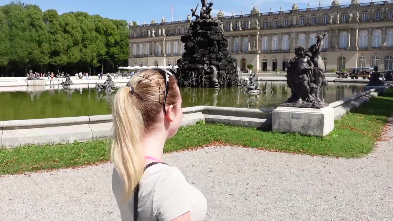 Public whore! Crowned Queen at Herrenchiemsee Castle with a sperm fountain! - RedTube